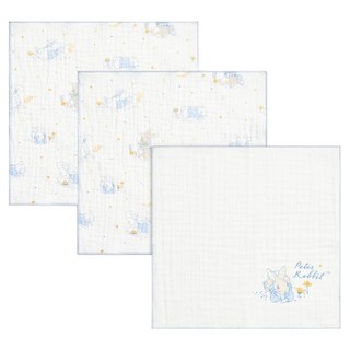 奇哥 比得兔天絲三層紗布方巾 紗布巾/方巾/口水巾/餵奶巾/洗臉巾/拍嗝巾 3條, 星空