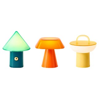 Lumena 無線積木小夜燈 3件組 3段亮度調整 3種色溫調節, 活力黃 + 愉悅橙 + 森林綠