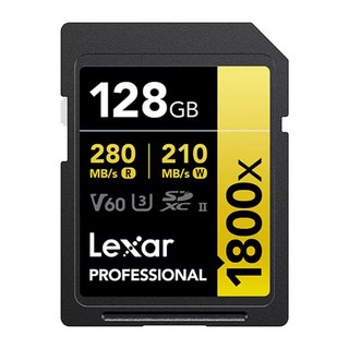 Lexar 雷克沙 Professional 1800x V60 SDXC UHS-II 記憶卡 128GB, 1個