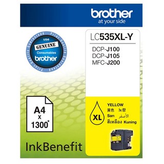 brother 兄弟牌 原廠黃色墨水匣 LC535XL-Y, 黃色, 1個