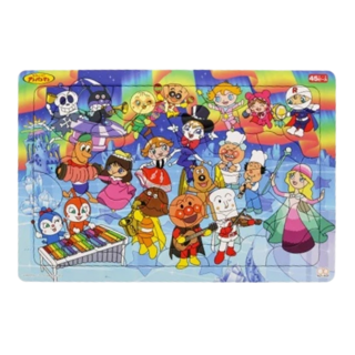 sun-star 麵包超人 彩虹派對 拼圖 45片 經典角色 親子互動 訓練專注力, 1組