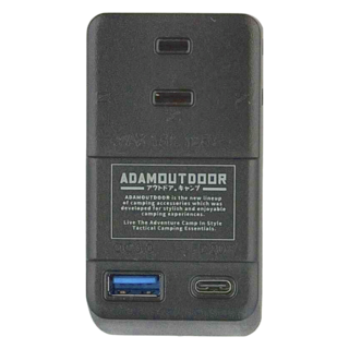 ADAMOUTDOOR 3座擴充PD/QC USB壁插 台灣製造 戶外潮流風格配色, 84.4mm, 黑色, 1個