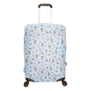 OUTDOOR PRODUCTS 迪士尼Disney 米奇環遊世界行李箱保護套, 53 x 60cm, 藍色, 1個