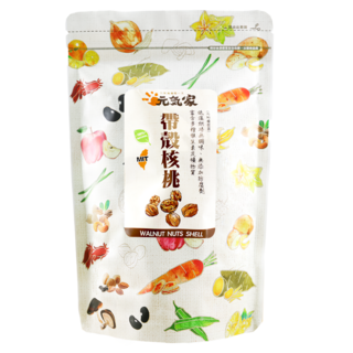 元氣家 帶殼核桃, 低溫烘焙, 無鹽調味, 不添加防腐劑, 200g, 1包