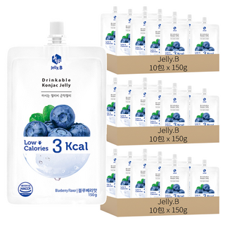 Jelly.B 低卡蒟蒻果凍 藍莓味 無糖 飽腹感 3 Kcal, 150g, 30包