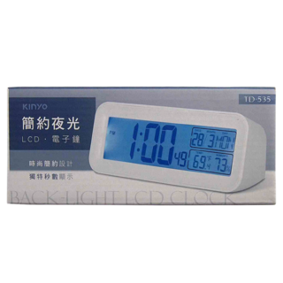 Kinyo 簡約夜光LCD電子鐘, TD-535
