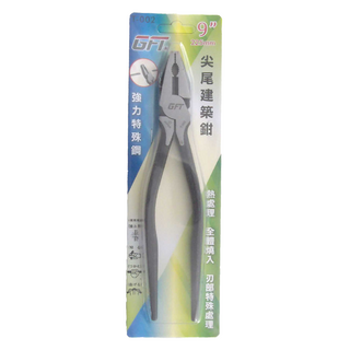 GFT 金富泰五金 尖尾建築鉗 9吋 225mm 強力特殊鋼, 1支