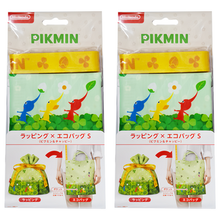 Nintendo 任天堂 皮克敏恰比禮品袋 購物袋 S (皮克敏&恰比), 2個, 綠色