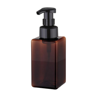 AHOYE 幕斯瓶 450ml 按壓式分裝瓶 大容量清潔液體分裝器 浴室廚房適用, 1個, 棕色