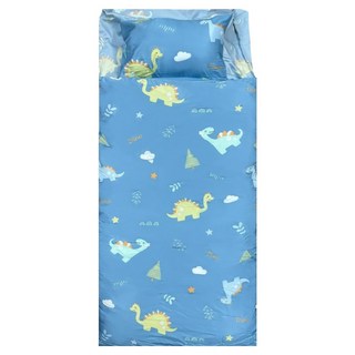 LoveCity 寢城之戀 萊賽爾天絲 冬夏兩用兒童書包睡袋 台灣製, 萌萌龍藍