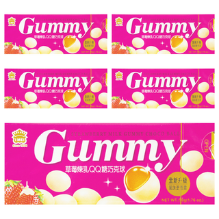 義美 QQ糖巧克球 草莓煉乳, 50g, 5盒