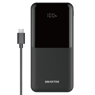 스마텍 LED 3포트 여행용 고속 충전 보조배터리 20000mAh 케이블, 블랙, STPB-QB2