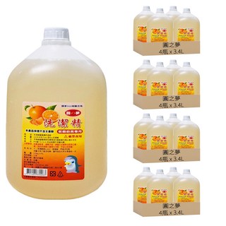 圓之夢 洗碗精, 護手及香精, 四桶裝, 3.4L, 16瓶