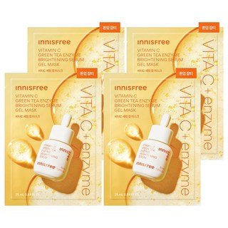INNISFREE 台灣公司貨 維他命C淨亮精華果凍面膜, 4個, 1個裝