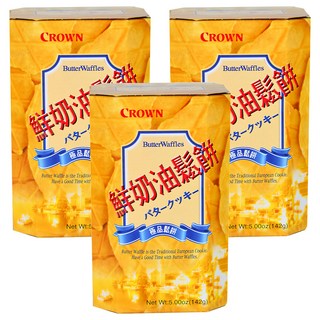 CROWN 皇冠 鮮奶油鬆餅, 142g, 3盒