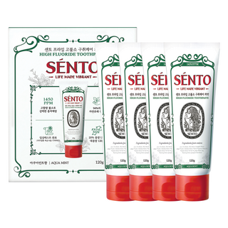 SENTO Prime 高含氟口臭護理牙膏 水漾薄荷香, 120g, 4個