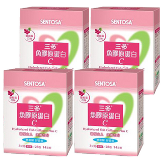 SENTOSA 三多 魚膠原蛋白C 蔓越莓口味 易溶解好吸收 營養滿分, 28包, 3g, 4盒