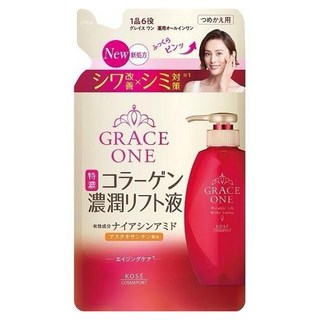 高絲kose grace one抗皺膠原蛋白濃縮提升液補充包 深層滋潤 撫平細紋 重現緊緻輪廓, 200ml, 1包