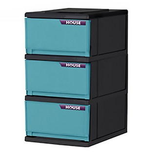 HOUSE 好室喵 三層抽屜櫃 SB30, 藍色, 3, 26公分