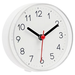 mooas 2WAY靜音防水浴室時鐘, 白色