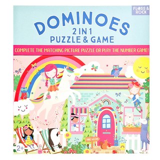 FLOSS&ROCK 2合1多米諾拼圖骨牌 益智玩具 訓練手眼協調, 彩虹仙子, 28片, 1盒