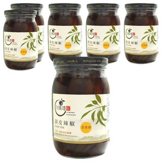 白裏透紅 剝皮辣椒 苦茶油, 6個, 450g