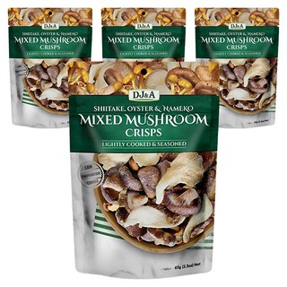 디제이앤에이 믹스드 버섯 크리스프 스낵, 4개, 65g