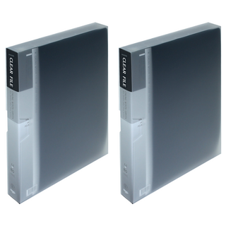 ECO Chungwoon PP彩色半透明資料夾 A4 80頁 黑色, 2本