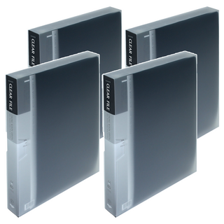 ECO Chungwoon PP彩色半透明資料夾 A4 80頁 黑色, 4本