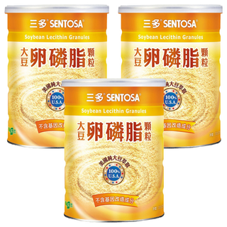 SENTOSA 三多 大豆卵磷脂顆粒 100%美國大豆萃取 不含基因改造成分, 300g, 3罐