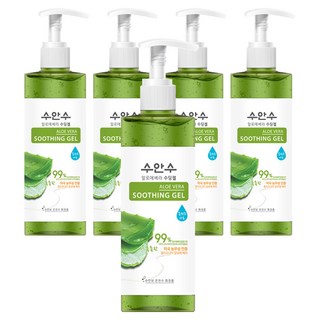 수안수 알로에베라 수딩젤 펌프형, 400ml, 5개