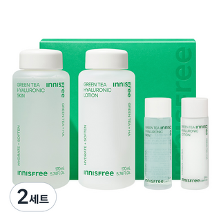 INNISFREE 綠茶玻尿酸保濕調理液 170ml+25ml+綠茶玻尿酸保濕調理乳 170ml+25ml, 2組