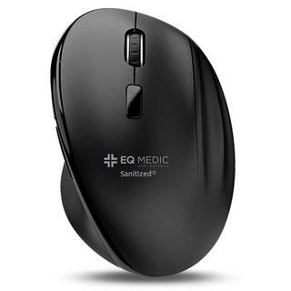 이큐메딕 항균 무소음 무선 버티컬 마우스, Sanitize-WM5, 블랙
