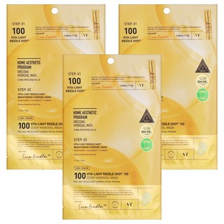 VT COSMETICS CICA 亮白微晶精華 2STEP水凝膠面膜, 3片, 1入