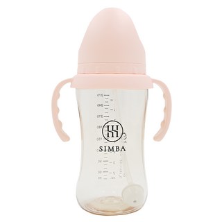 Simba 小獅王辛巴 蘊蜜鉑金PPSU寬口吸管把手防脹氣奶瓶 3個月以上, 栗粉, 270ml, 1個