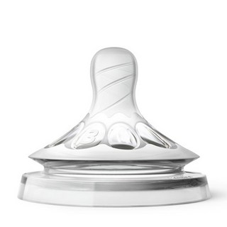 PHILIPS AVENT 新安怡 親乳感奶瓶用奶嘴 中速流量 三孔 3號嘴 2入, 3個月以上, 1組