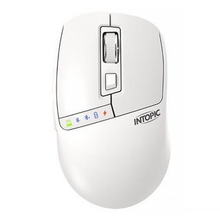 INTOPIC 廣鼎 滑行者無線雙模充電滑鼠 人體工學設計 靜音按鍵, MSW-D170-W, 白色 + 米白色