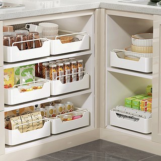 Modernholic 滑動式層架滑軌 鐵製收納盒 25cm, 1層, 1個, 淺米色