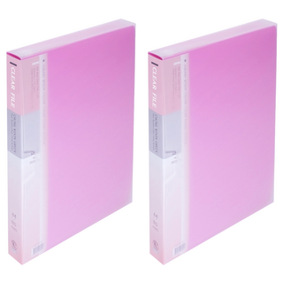 ECO Chungwoon PP彩色半透明資料夾 A4 80頁, 2本, 粉色