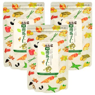 元氣家 烘焙南瓜子仁 200g 低溫烘焙 無調味 不含防腐劑, 3包