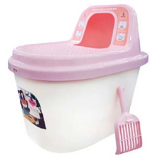 DR. LEE 蹲式型馬桶貓砂盆 不沾砂, 粉色, 1個