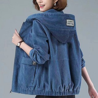 Unheve 女款燈芯絨連帽夾克