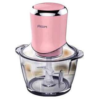 AGiM 法國阿基姆 多功能食物料理機 AM-101, 1.2公升 加厚玻璃碗, 420不鏽鋼刀片, S型立體刀片, 2500轉/分鐘, 185 x 158 x 238cm, 粉色, 1個