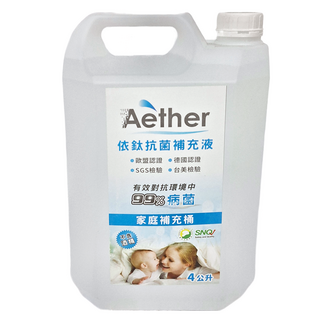 Aether 依鈦抗菌專家 居家防護抗菌補充液 家庭補充桶 有效對抗環境中99%病菌 不含酒精, 4L, 1桶