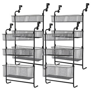 comet 多功能門掛式三層收納架, 黑色, 4個