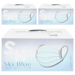SH 上好生醫 成人平面醫療口罩 未滅菌, 天空藍, 50片, 3盒