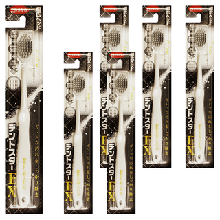 日本稻田齒 0.02EX超極細毛炭抗菌牙刷 深入齒縫及牙齦溝 顏色隨機, 1入, 6支