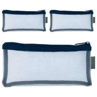 PENROTE 筆樂 B6網紗收納袋, 藏青色, 3個