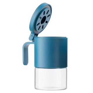 bebehome 北歐居家風立蓋防潮調味料罐 12.5x7.5x10.5公分 PP+無鉛玻璃, 300ml, 1個