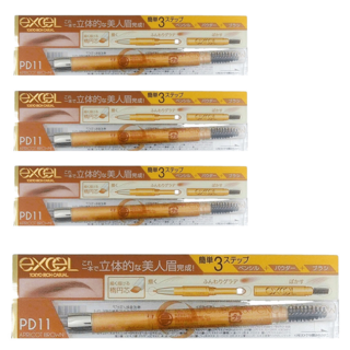 日本 excel 3合1 持久造型眉筆, PD11 杏桃棕, 4件